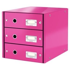 Office rózsaszín 3 fiókos doboz, 36 x 29 x 28 cm - Leitz