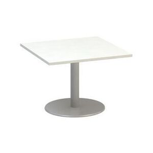 Alfa 400 konferenciaasztal szürke lábazattal, 80 x 80 x 50,7 cm, fehér mintázat