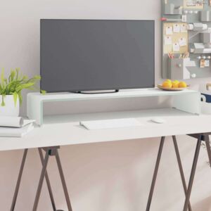 VidaXL Fehér üveg TV/monitor állvány 90x30x13 cm