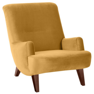 Brandford Suede sárga fotel barna lábakkal - Max Winzer