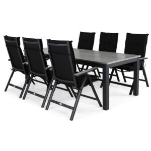 Asztal és szék garnitúra VG4712 Fekete + szürke