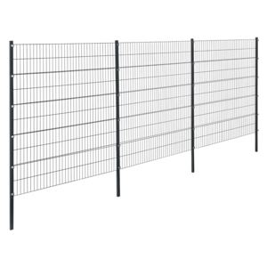 [pro.tec] Drótkerítés kerítés panel kétdimenziós gyári kerítés szett 6 x 2 m oszloppal szürke