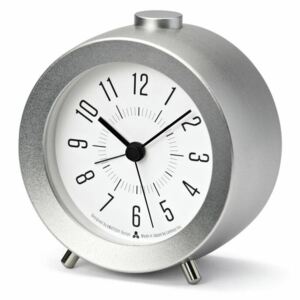 JIJI ezüst-fehér 10cm átmérőjű alumínium ébresztő óra