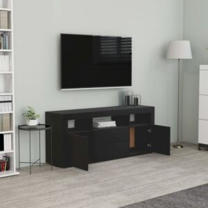 Fekete forgácslap TV-szekrény 120 x 30 x 50 cm