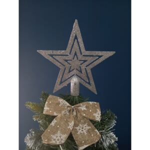 Karácsonyfa csúcsdísz- 20 cm csillag alakú ezüst