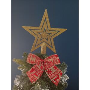 Karácsonyfa csúcsdísz - 20 cm csillag alakú arany