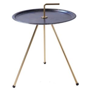 Háromlábú asztalka 42 cm, kék-arany - CIBLE