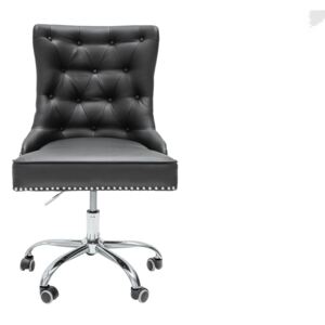 Viktoriánus textilbőr irodai szék, fekete - COSY