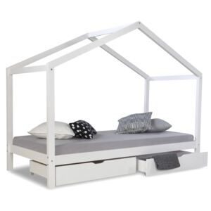 Házikó ágykeret 90x200 cm ,fiókkal, fehér - CABANE