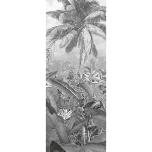 Amazóniai esőerdőt ábrázoló tapéta, 100x250 cm, fekete-fehér - RETRO JUNGLE