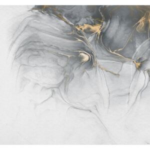 Fluid art hatású tapéta, arany díszítéssel, 300x280 cm, fekete-fehér - BRUME D'OR