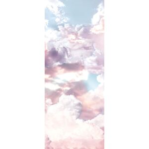 Rózsaszínes felhős eget ábrázoló tapéta, 100x250 cm, világoskék-rózsaszín - LA VIE EN ROSE