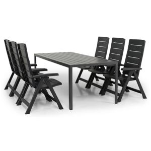 Asztal és szék garnitúra VG3997, Szín: Fekete