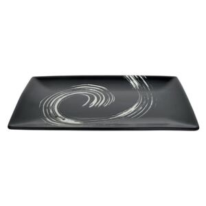 Maru fekete hosszúkás tányér, 27 x 16,5 cm - Tokyo Design Studio
