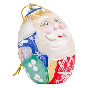 Télapós karácsonyfadísz, tojás alakú, sötétkék - OEUF DE NOEL BLEU