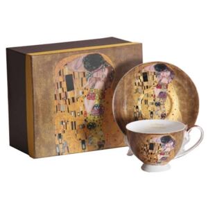 Klimt porcelán csésze aljjal - The Kiss