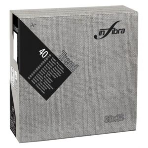 Infibra Szalvéta 38x38cm Trama Anthracit 2 réteg 40 lap/csomag (18 csomag/karton)