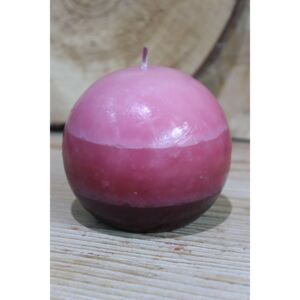 Rózsaszín gömb alakú illatgyertya 9cm