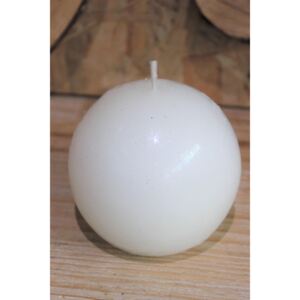 Fehér gömb alakú illatgyertya 9cm