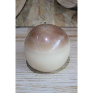 Barna-krém gömb alakú illatgyertya 9cm