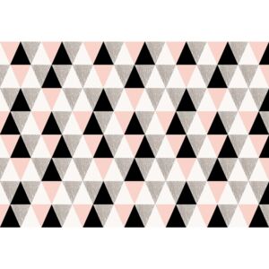 Modern Pink And Black Geometric Triangle Pattern Tapéta, Fotótapéta, (211 x 91 cm)