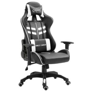 Fehér műbőr gamer szék