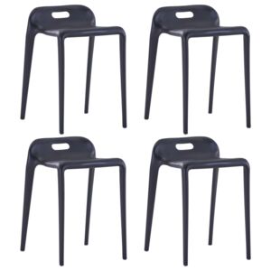 4 db fekete műanyag rakásolható szék