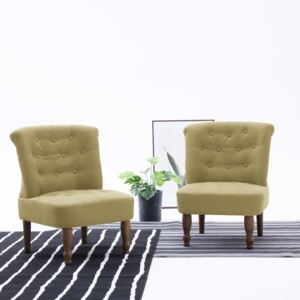 2 db zöld szövetkárpitozású francia szék