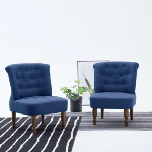 2 db kék szövetkárpitozású francia szék