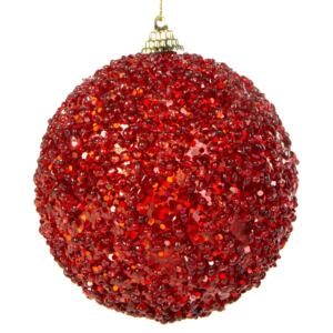 Karácsonyfadísz, Műanyag, Bomb Piros, Ø10 cm