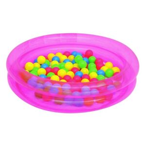 CAR-TERM Gyermek felfújhatós medence Bestway labdákkal rózsaszín