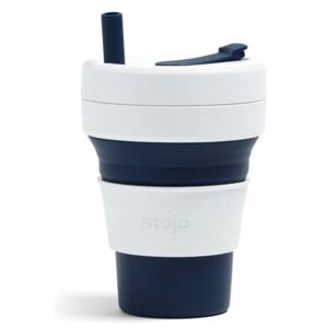 Biggie Indigo fehér-kék összecsukható pohár, 470 ml - Stojo