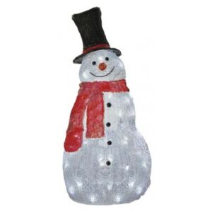 Led karácsonyi hóember, 61 cm, kültéri és beltéri, hideg fehér, időzítő