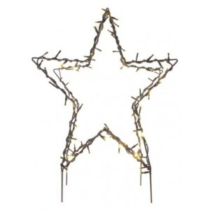 Led karácsonyi csillag, fém, 56 cm, kültéri és beltéri, meleg fehér