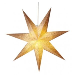 Karácsonyi led papírcsillag, függeszthető, arany , fehér, 60 cm, beltéri