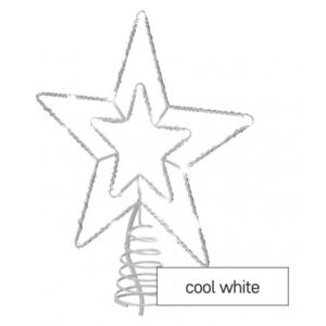 Standard led sorolható karácsonyi csillag, 28,5 cm, kültéri és beltéri, hideg fehér, időzítő