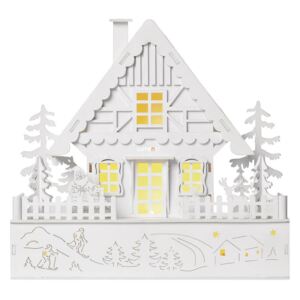 EMOS karácsonyi fehér házikó 0,3W 5db meleg fehér LED 28cm időzítővel