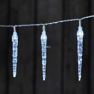 EMOS karácsonyi jégcsap fényfüzér 0,6W 10db hideg fehér LED 1,35+0,3m időzítővel